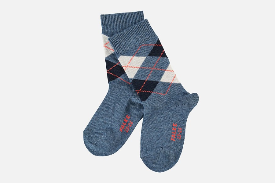 Boys Falke | Falke - Clas Argyle Blue Socks On Labotte