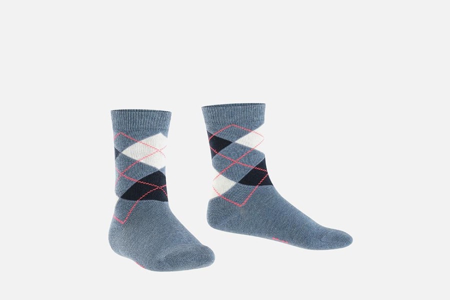 Boys Falke | Falke - Clas Argyle Blue Socks On Labotte