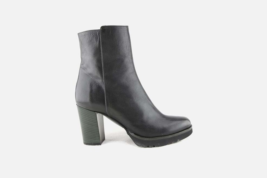 Women Cervone | Cervone - Charade Lisse Noir Ankle Boots On Labotte