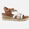 Women Dorking | Dorking - Cassis Blanc Or Tan Sandals On Labotte