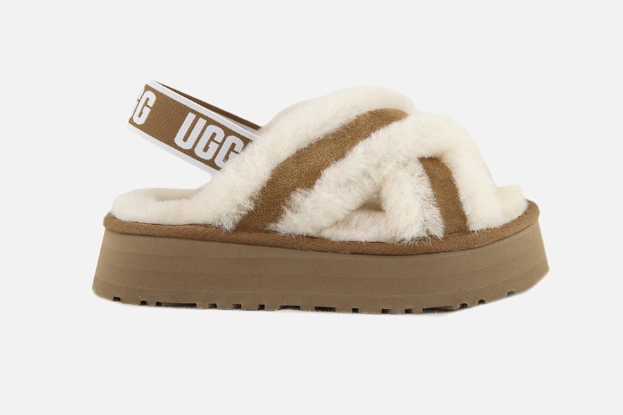 Women UGG | Ugg - Disco Cross Slide Chestnut Sandals On Labotte