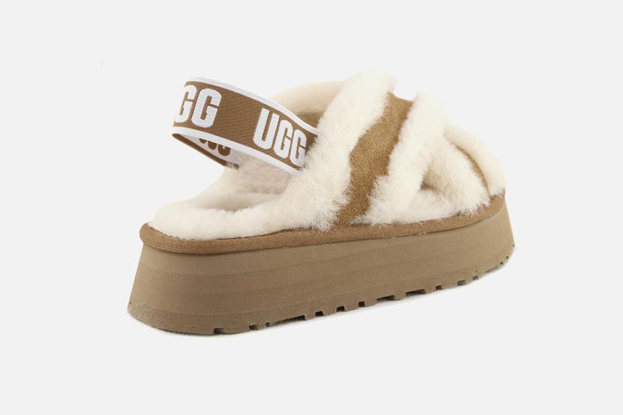 Women UGG | Ugg - Disco Cross Slide Chestnut Sandals On Labotte