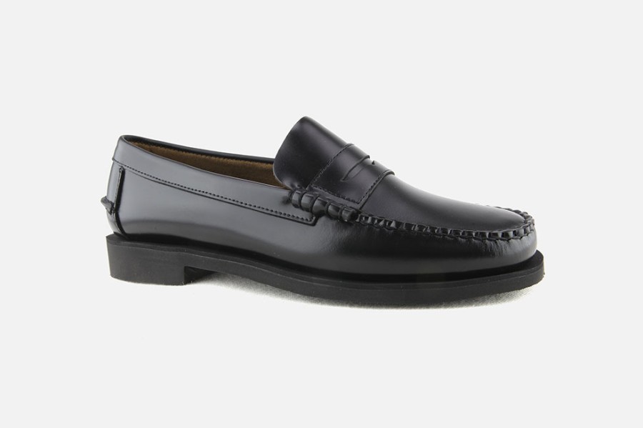 Men Sebago | Sebago - Dan Polaris Wide Black Loafers On Labotte