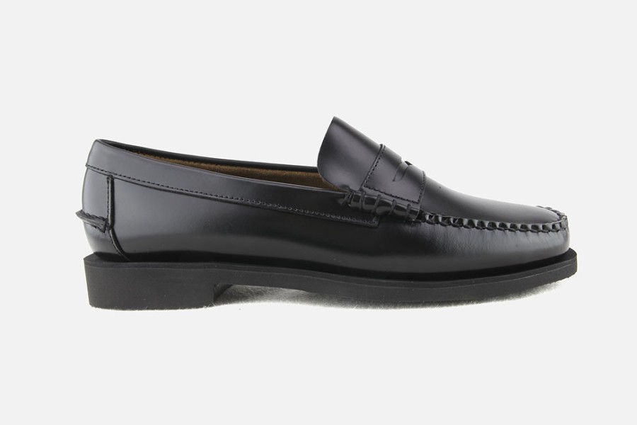 Men Sebago | Sebago - Dan Polaris Wide Black Loafers On Labotte