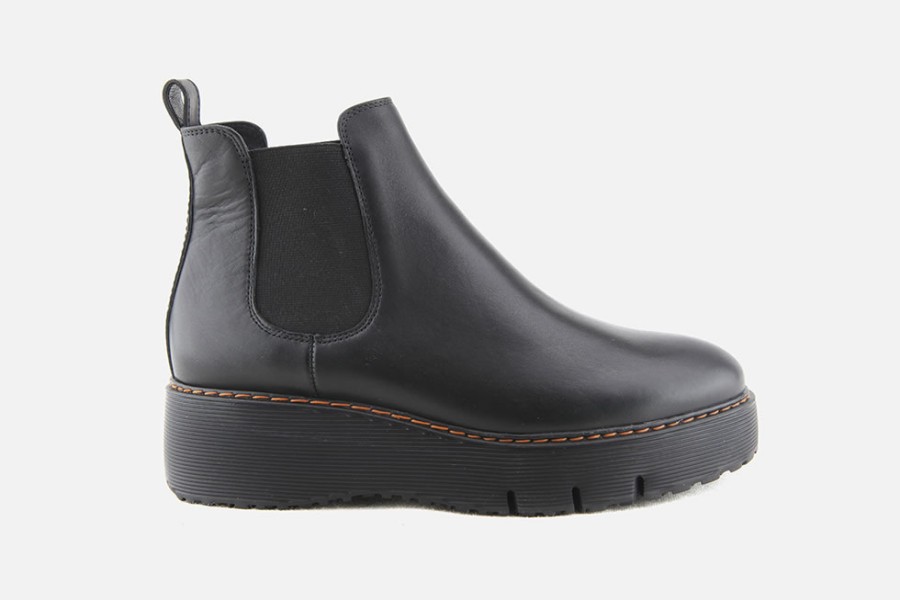 Women Paul Green | Paul Green - Patty Lisse Noir Ankle Boots On Labotte