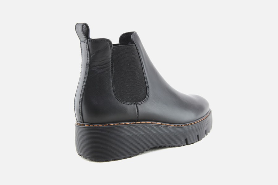 Women Paul Green | Paul Green - Patty Lisse Noir Ankle Boots On Labotte