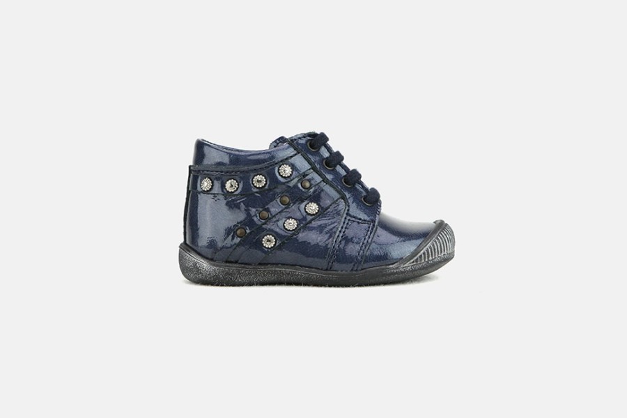 Girls Little Mary | Little Mary - Linette Bleu Lace-Up Boots On Labotte