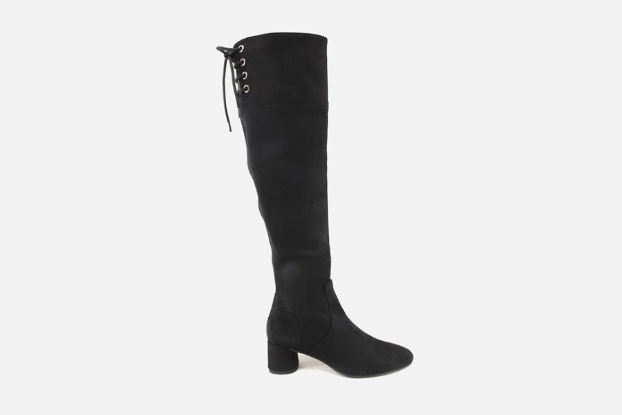 Women Pedro Miralles | Pedro Miralles - Fedora Black Stretch Boots On Labotte