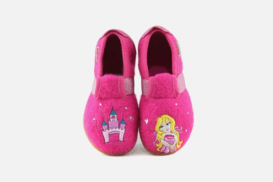 Girls Giesswein | Giesswein - Princess Fuxia Glitter Low Slippers On Labotte