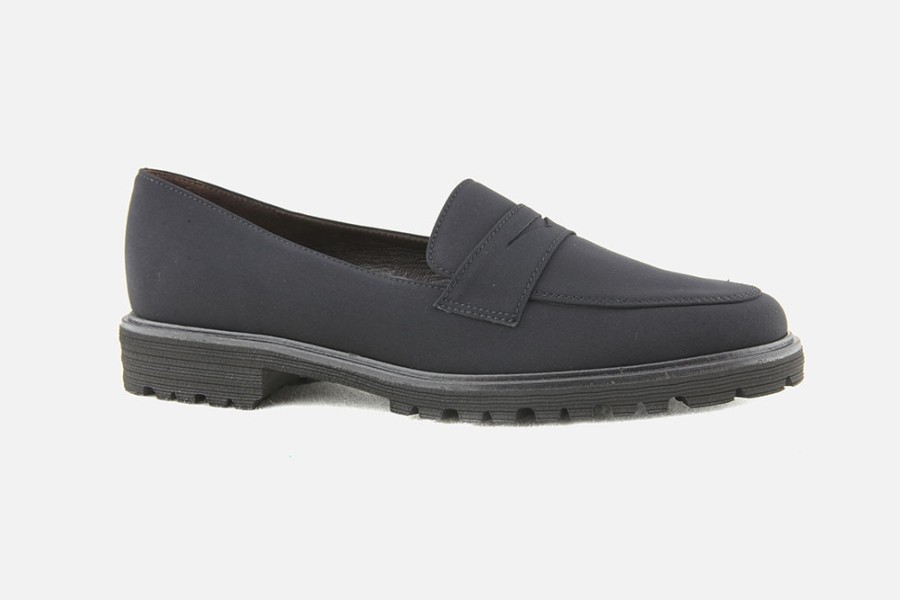 Women Brunate | Brunate - Baladou Satin Noir Loafers On Labotte