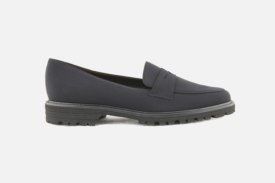 Women Brunate | Brunate - Baladou Satin Noir Loafers On Labotte
