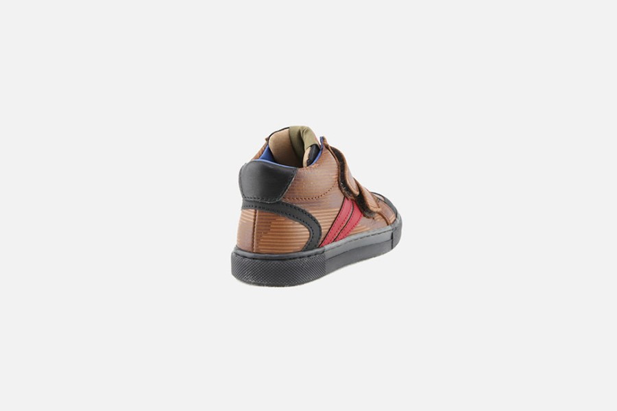 Boys Romagnoli | Romagnoli - Nuovo Cognac Rouge Velcro Shoes On Labotte