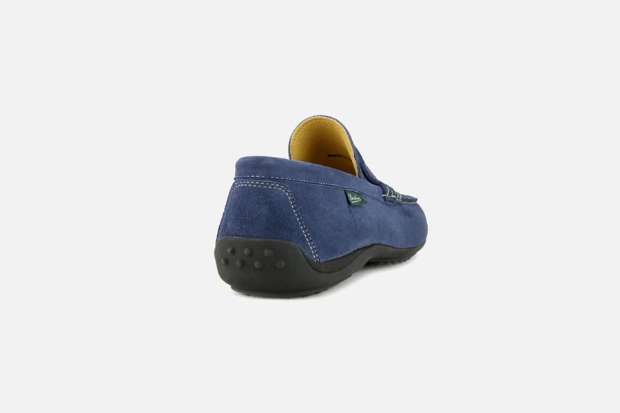 Men Paraboot | Paraboot - Cabrio Velours Bleu Loafers On Labotte