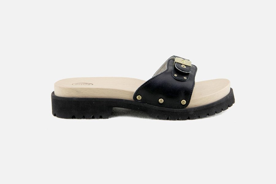 Women Scholl | Scholl - Pescura Black Black Sole Sandals On Labotte