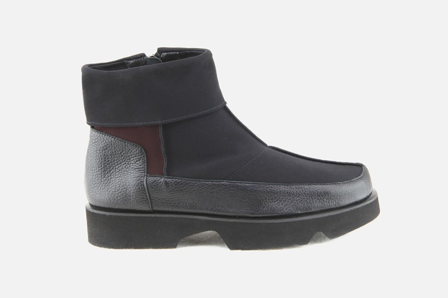 Women Thierry Rabotin | Thierry Rabotin - Safran Gris Noir Bordeaux Ankle Boots On Labotte