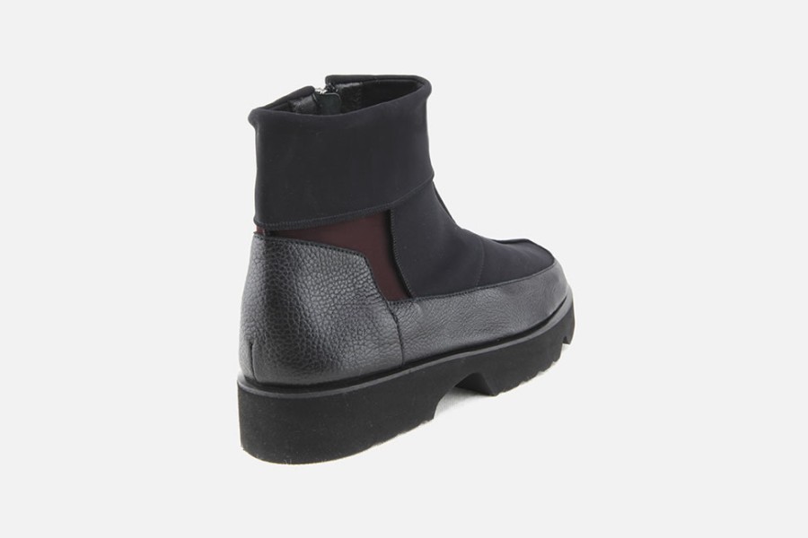 Women Thierry Rabotin | Thierry Rabotin - Safran Gris Noir Bordeaux Ankle Boots On Labotte