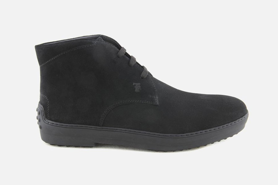 Men Tod's | Tod'S - Winter Gommini Chukka Noir Lace-Up Boots On Labotte